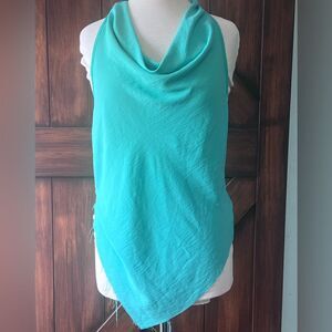 See You Monday Teal Bandana Style Tie Halter Top L